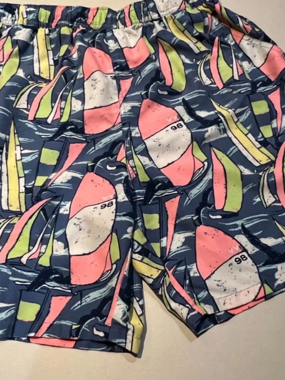 Vineyard Vines Swim Trunks with Sail Boats-Size M